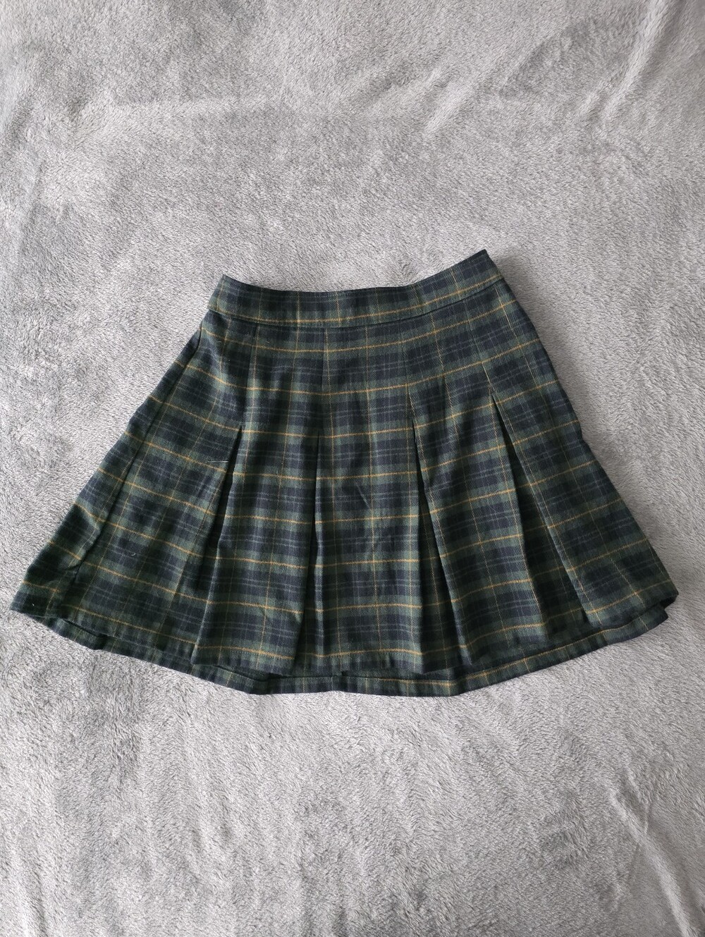 Hollister Plaid Pleated Mini Skirt High Rise Green Navy XS